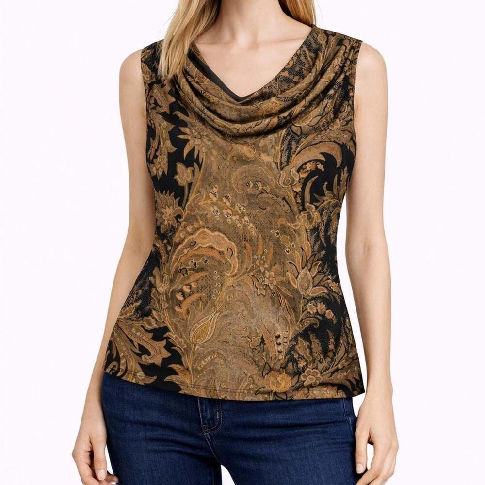 Women's Black and Brown Blouse
